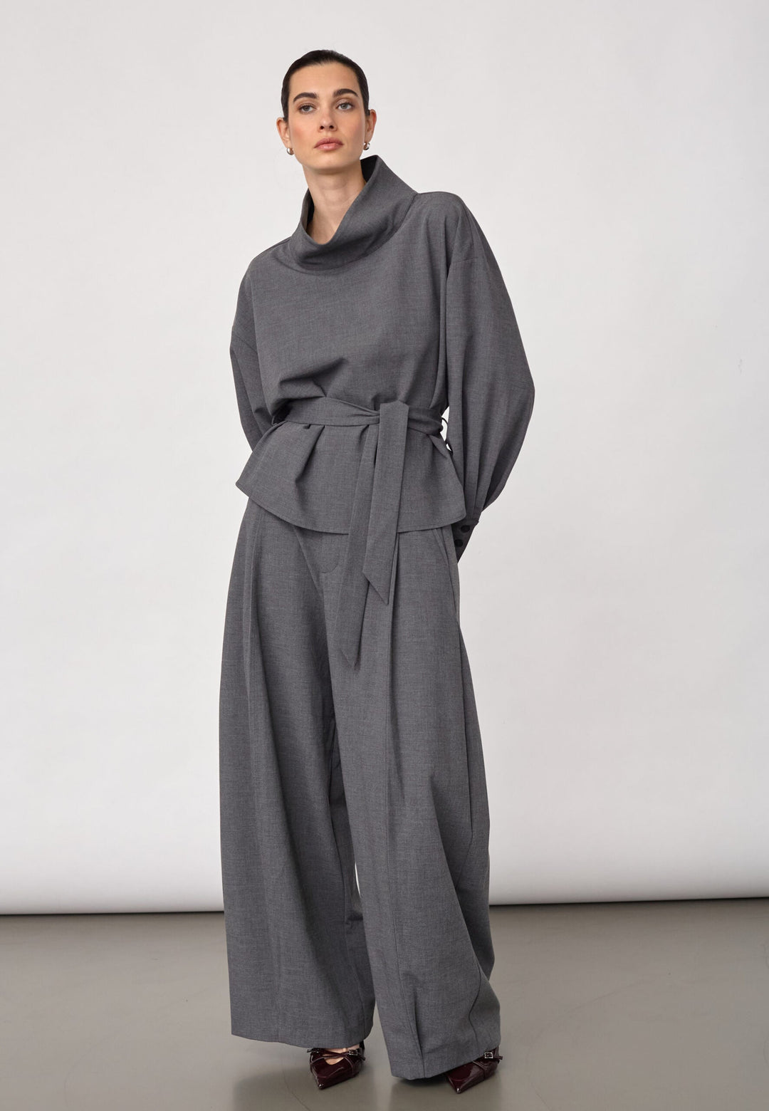 Co´Couture - Priscillacc Funnel Neck Blouse 500822 - 65003 - Mid Grey