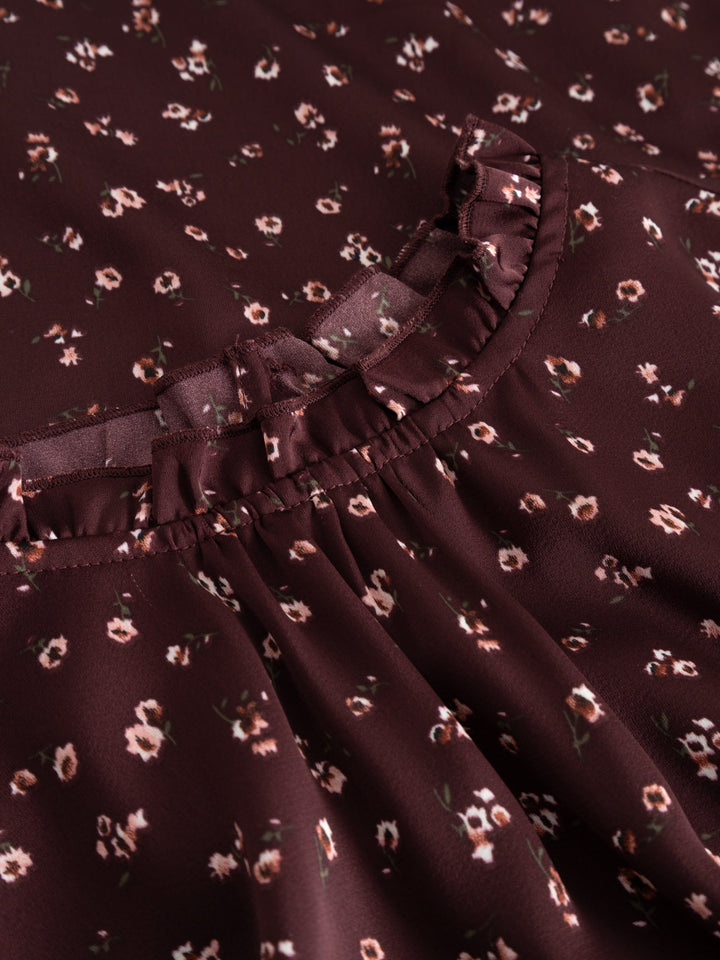 Noella - N-Ruth Dress 15900001 - 1472 - Dwyn Burgundy Print