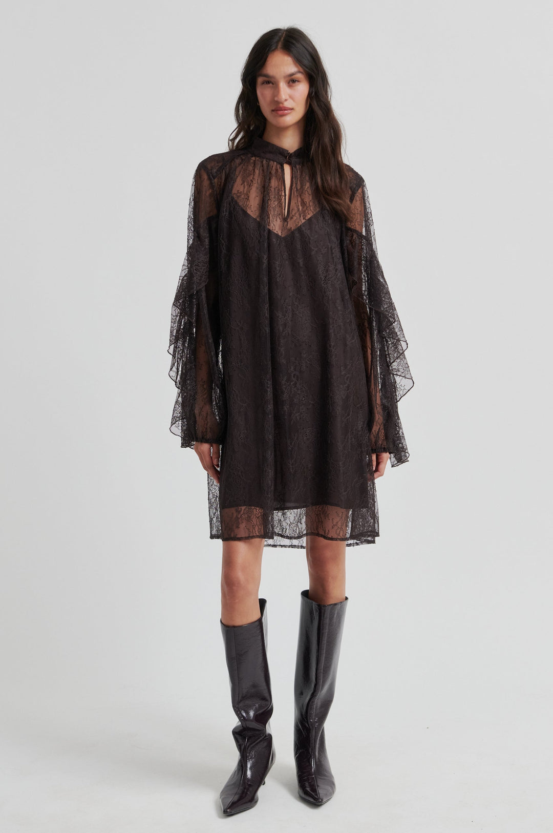 Second Female - Sybell Lace Dress 60508 - 6150 Chocolate Torte