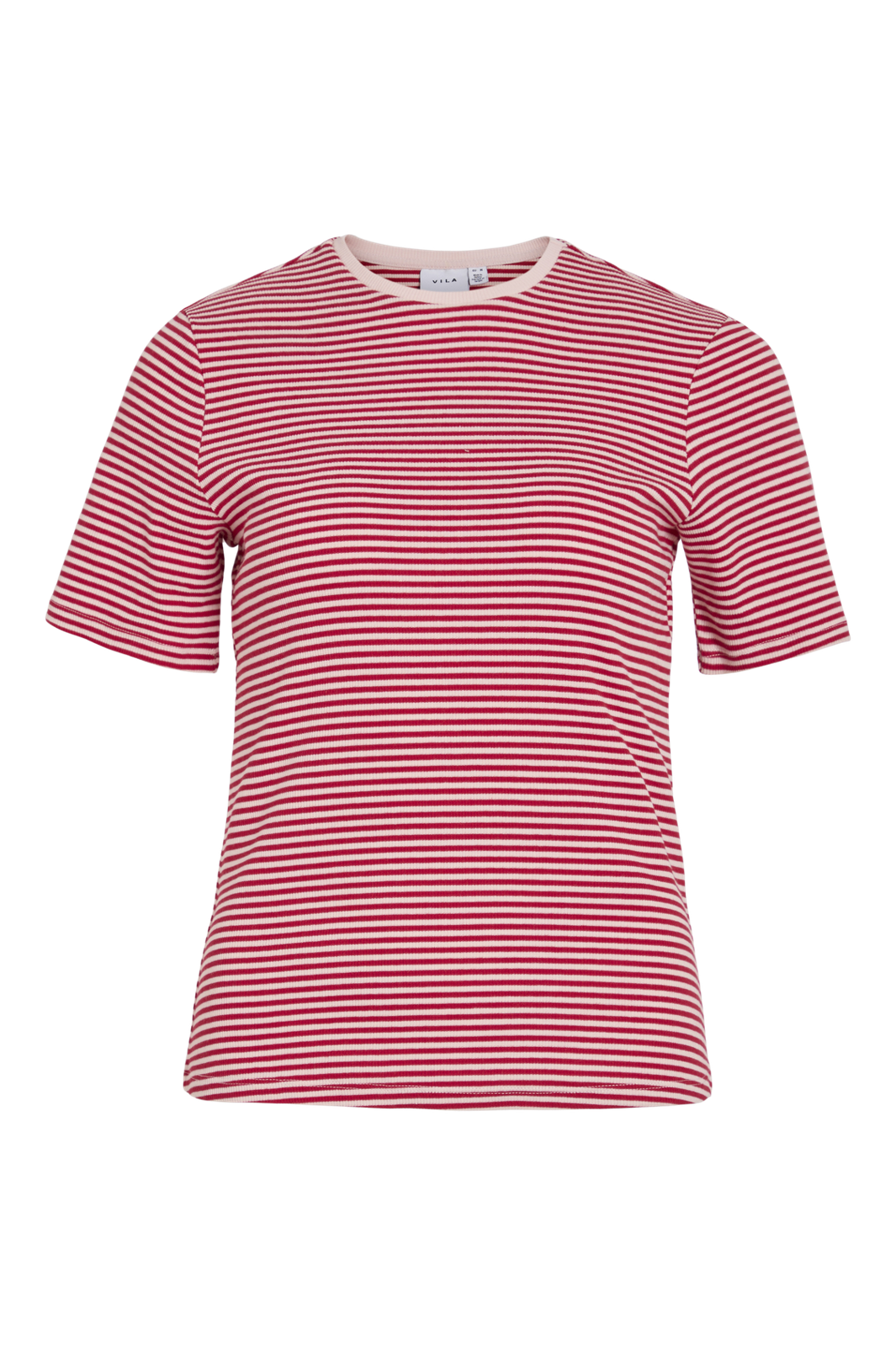 Vila - Viherta S/S T-Shirt - 4899909 Racing Red Stripes