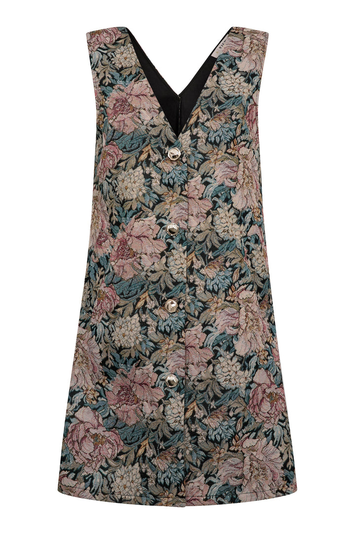 A-View - Brocade Dress AV9407 - 311 - Sand/Black
