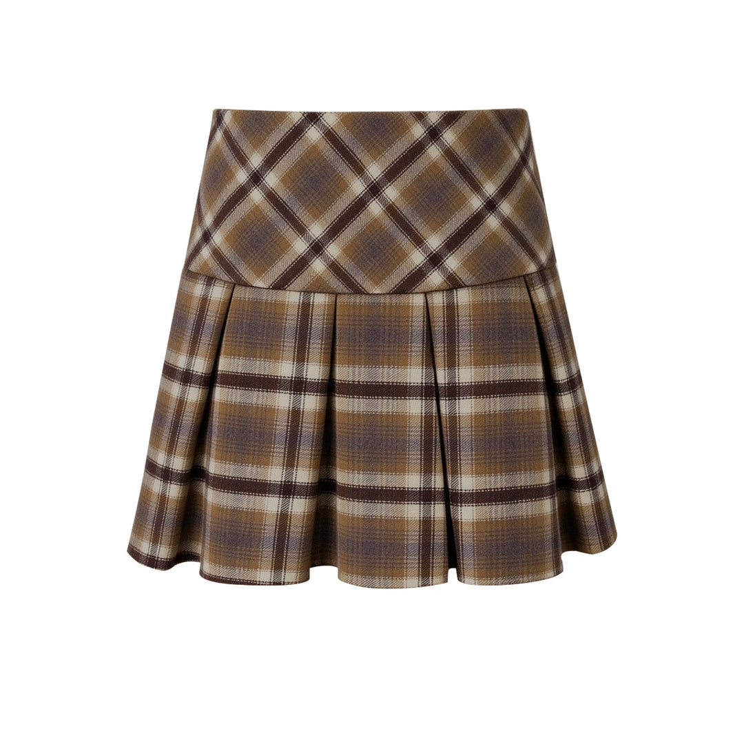 Valentin Studio - Check Mini Skirt  Ch159412c  - Brown Check