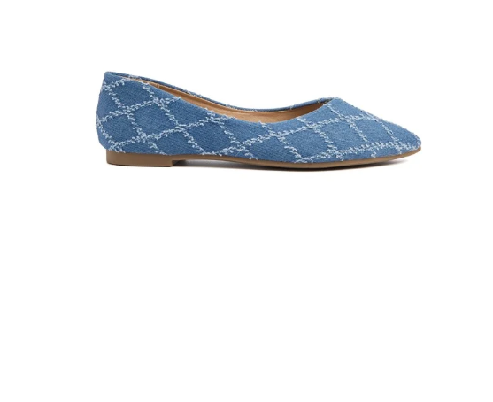 Bloom - Ranunculus Ballet Flats - Dark Blue