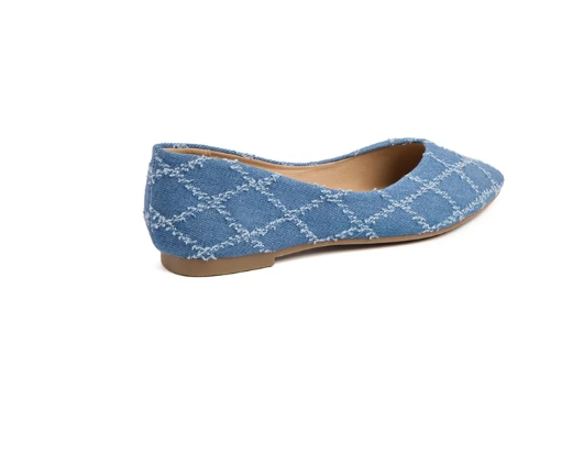 Bloom - Ranunculus Ballet Flats - Dark Blue