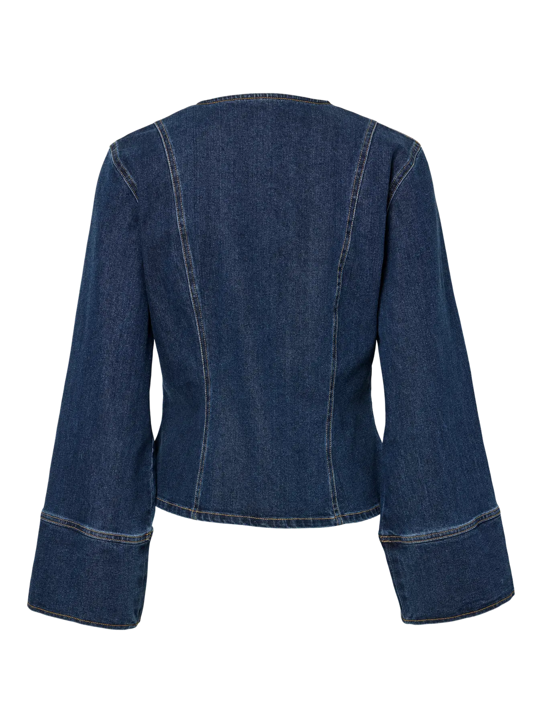 Pieces - Pcflora Ls Denim Shirt - 4930956 Dark Blue Denim