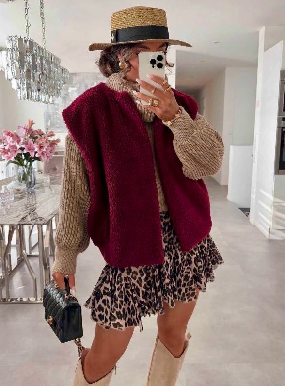 A-bee - Alicia Vest - Burgundy Veste 