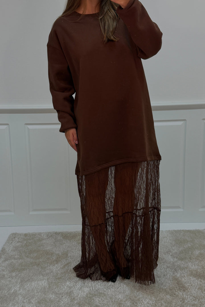 A-bee - Aubrey dress - Dark Brown Kjoler 