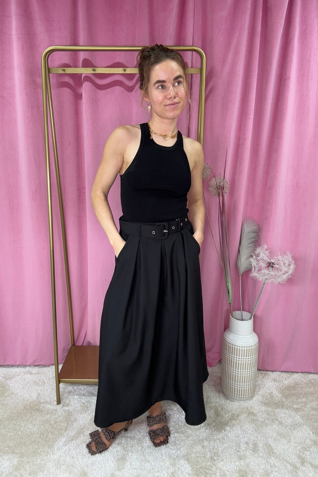 A-bee - Berta Skirt - Black Nederdele 
