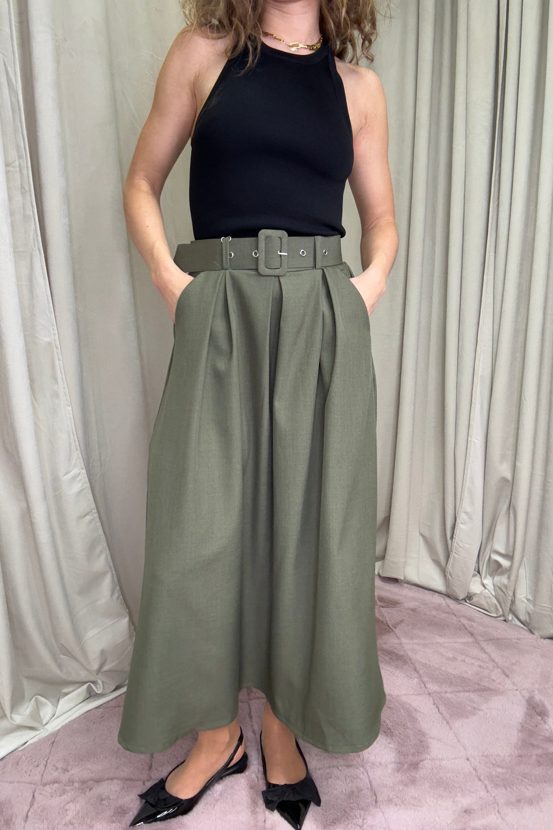 A-bee - Berta Skirt - Khaki Nederdele 
