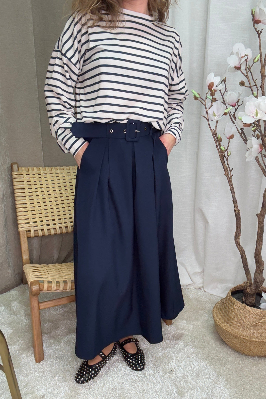 A-bee - Berta Skirt - Navy Nederdele 