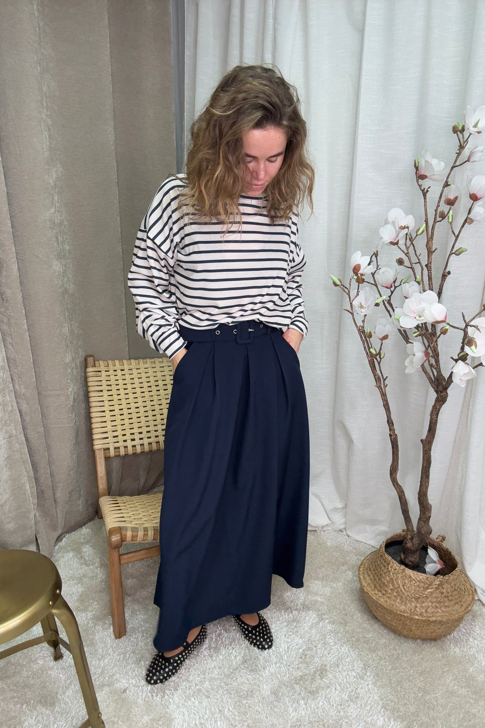 A-bee - Berta Skirt - Navy Nederdele 