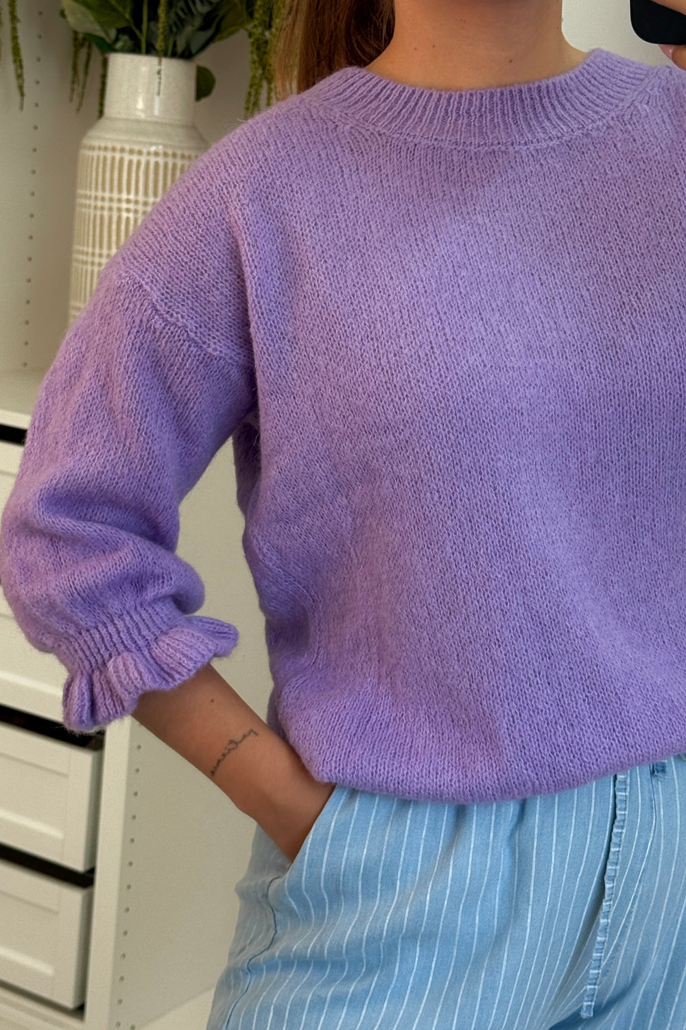 A-bee - Chantal Strikbluse - Lilac Strikbluser 