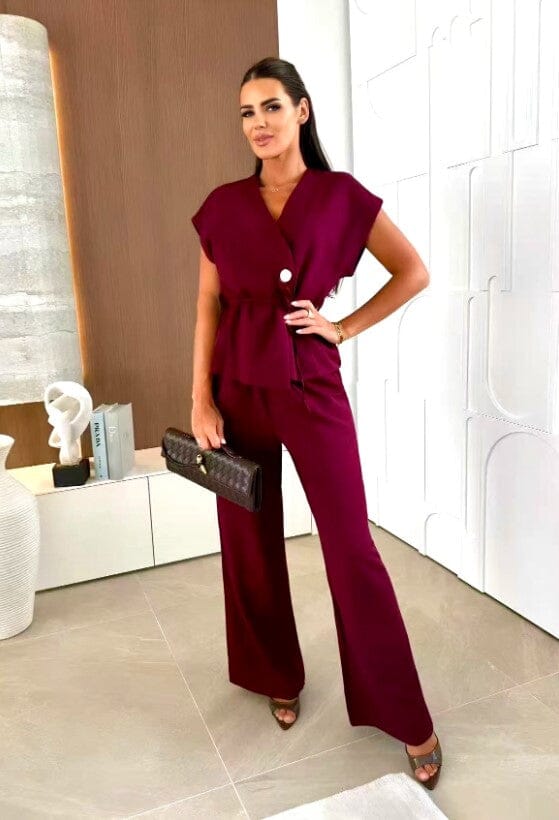 A-bee - Clarice Pants - Burgundy Bukser 