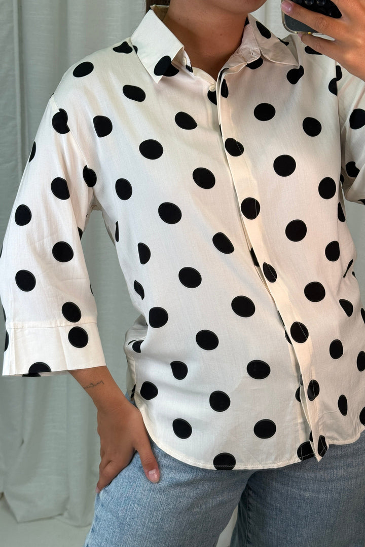 A-bee - Evelyn Blouse - Beige Bluser 