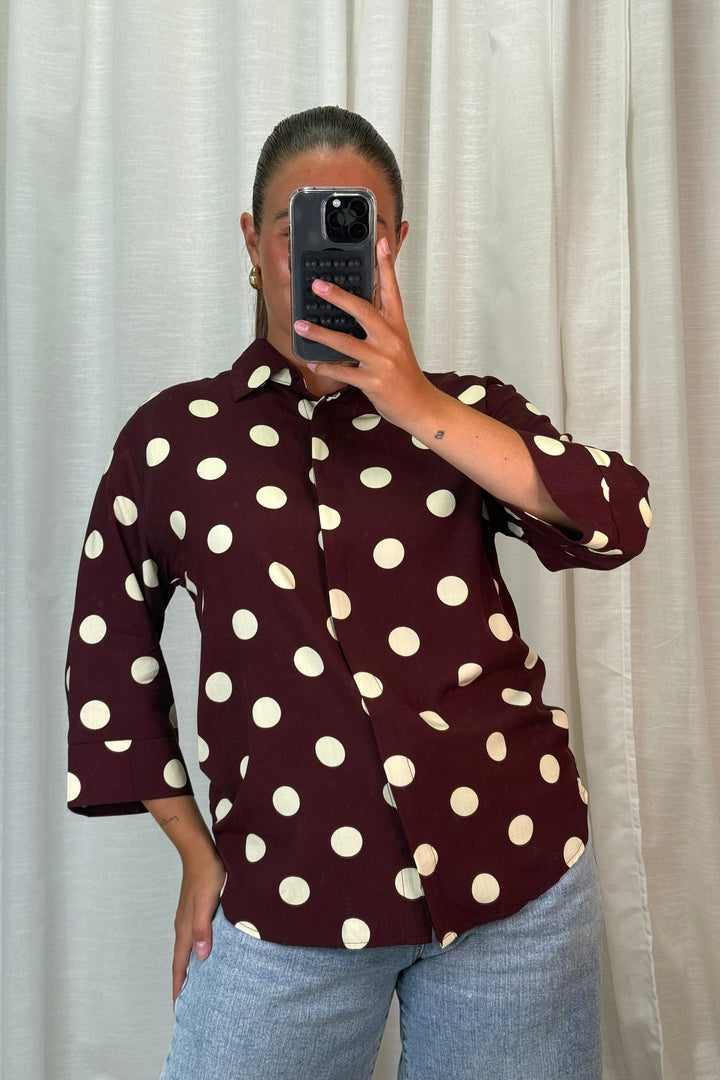 A-bee - Evelyn Blouse - Chocolate Bluser 