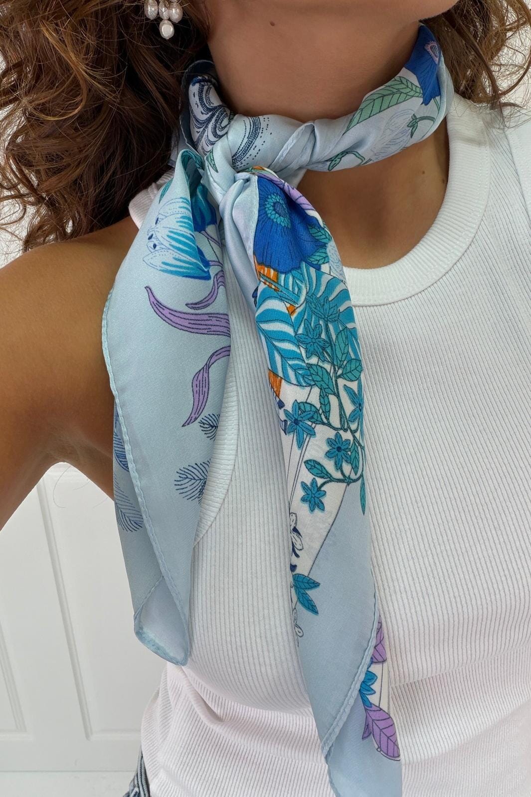 A-bee - Ilona Scarf - Blue Tørklæder 