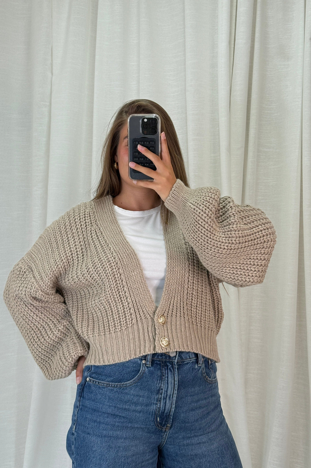 A-bee - Ivy Cardigan - Taupe Cardigans 