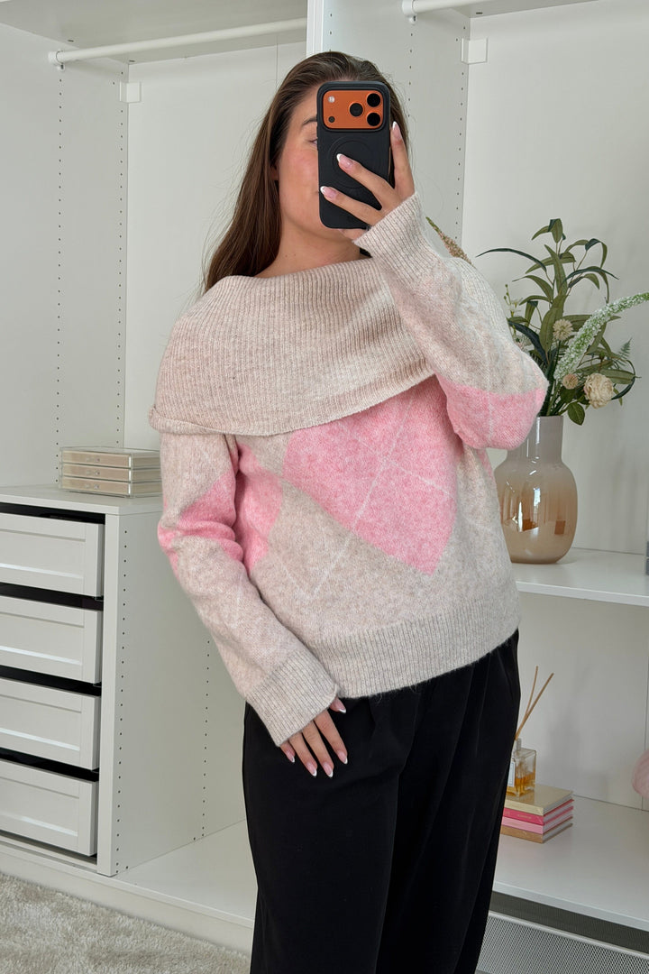 A-bee - Kenza Knit - Pink Strikbluser 