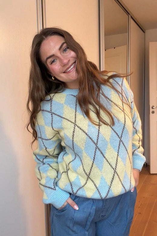 A-bee - Maika Knit - Yellow Strikbluser 