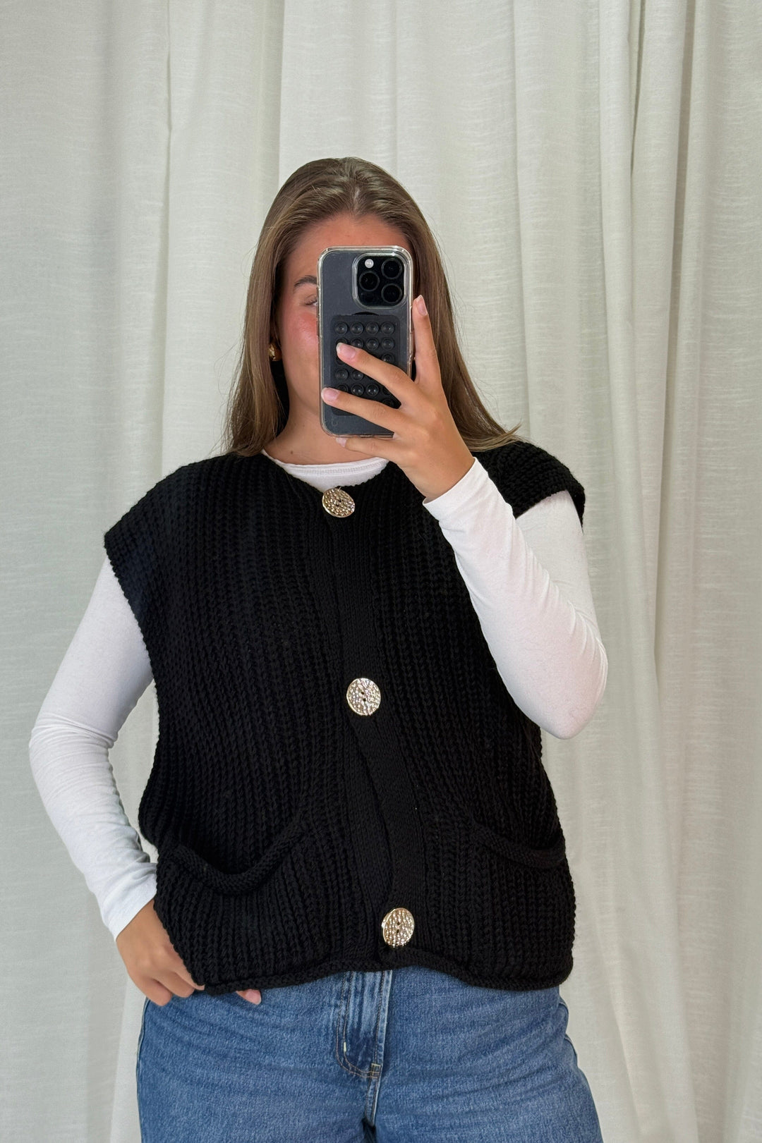 A-bee - Marya Vest - Black Veste 