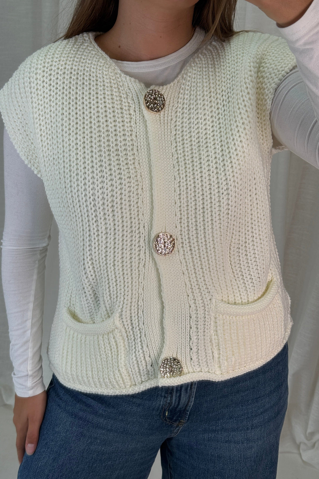 A-bee - Marya Vest - White Veste 