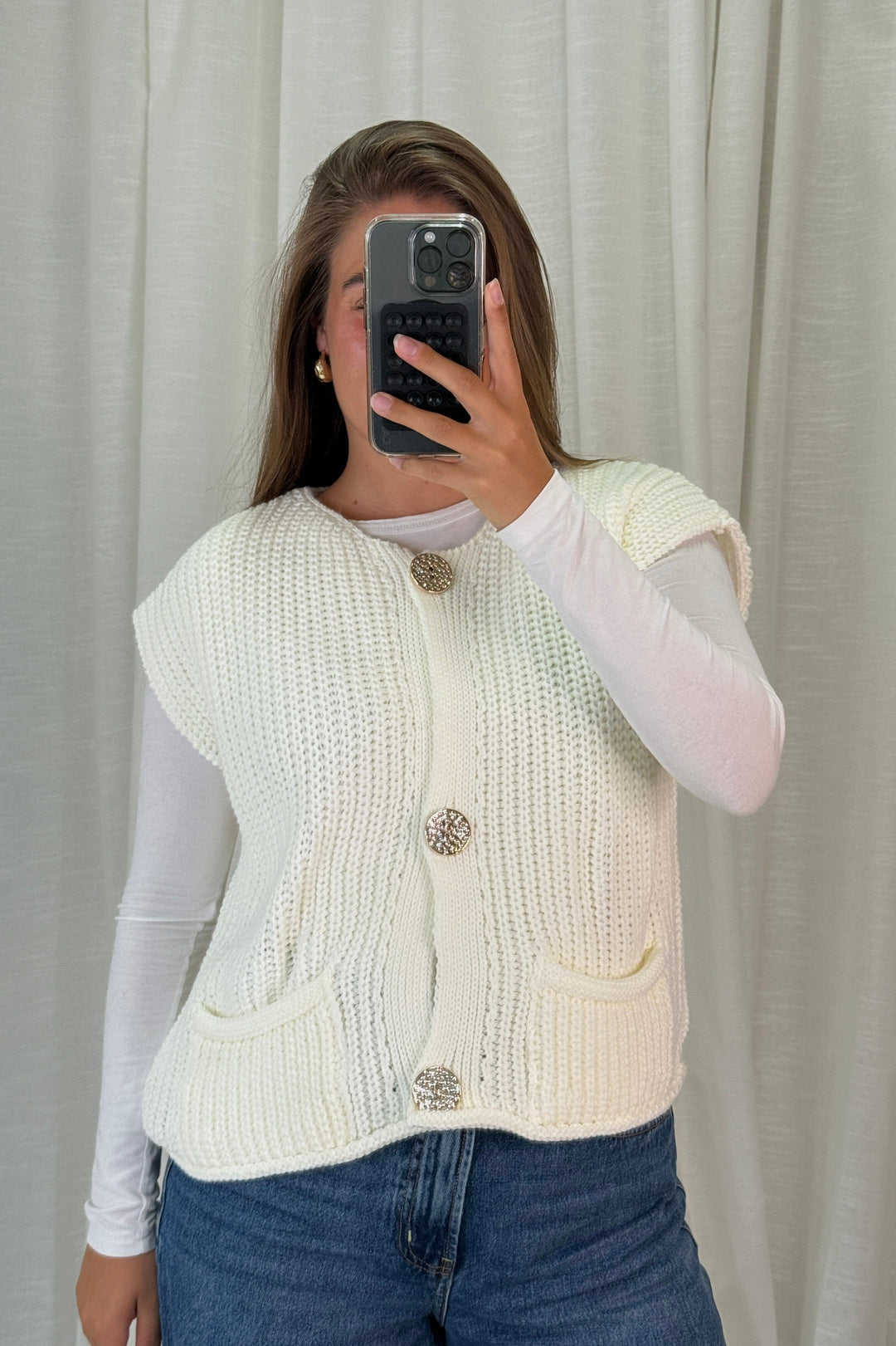 A-bee - Marya Vest - White Veste 