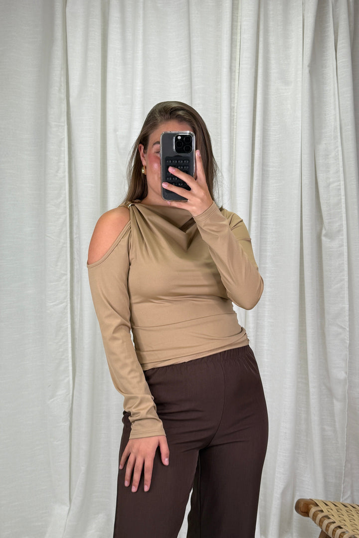 A-bee - Melinda Blouse - Camel Bluser 