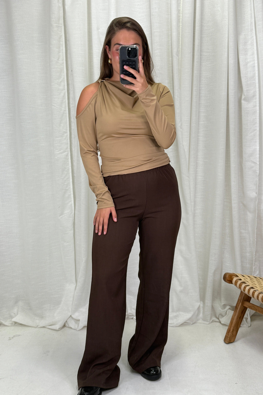 A-bee - Melinda Blouse - Camel Bluser 