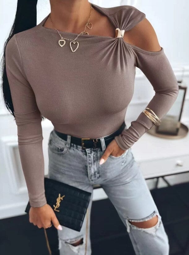 A-bee - Melinda Blouse - Taupe Bluser 