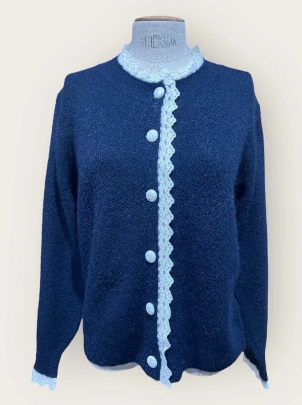 A-bee - Nicolina Knit sweater - Navy Strikbluser 