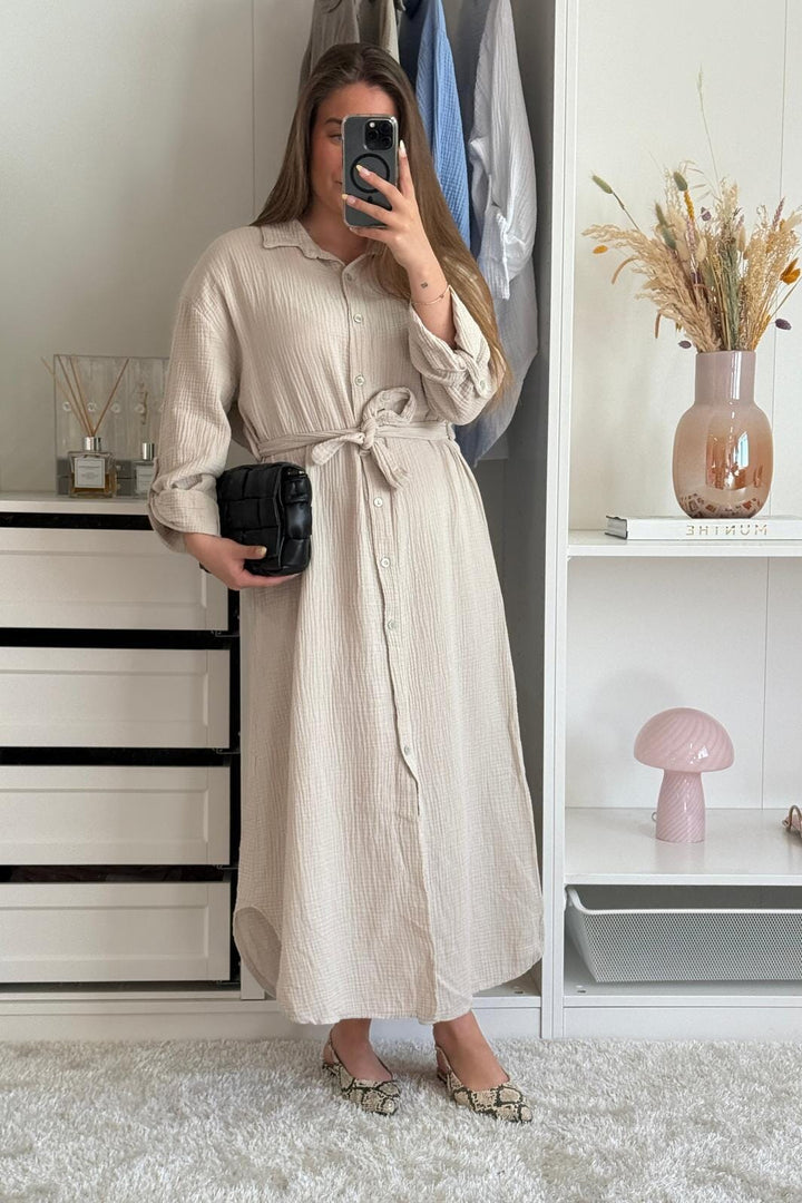 A-bee - Sabina Dress - Beige Kjoler 