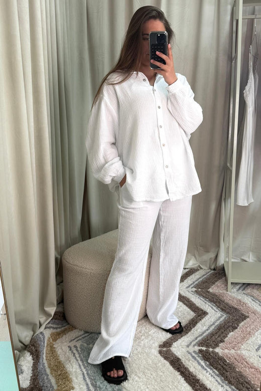 A-bee - Sonja Pants - White Bukser 