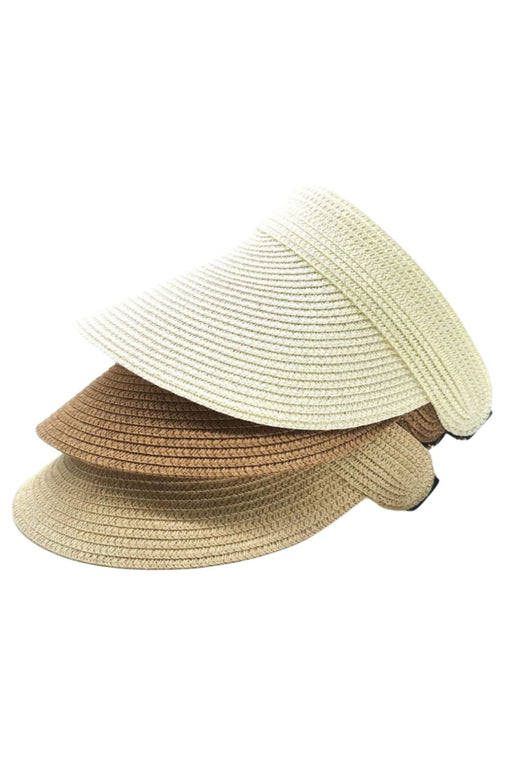 A-bee - Visor Straw Elastic Hat - Cream Hatte 