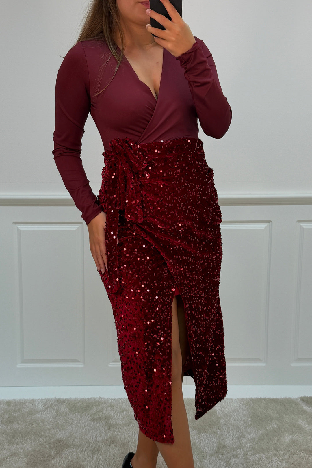 A-bee - Viviana dress - Dark Red Kjoler 