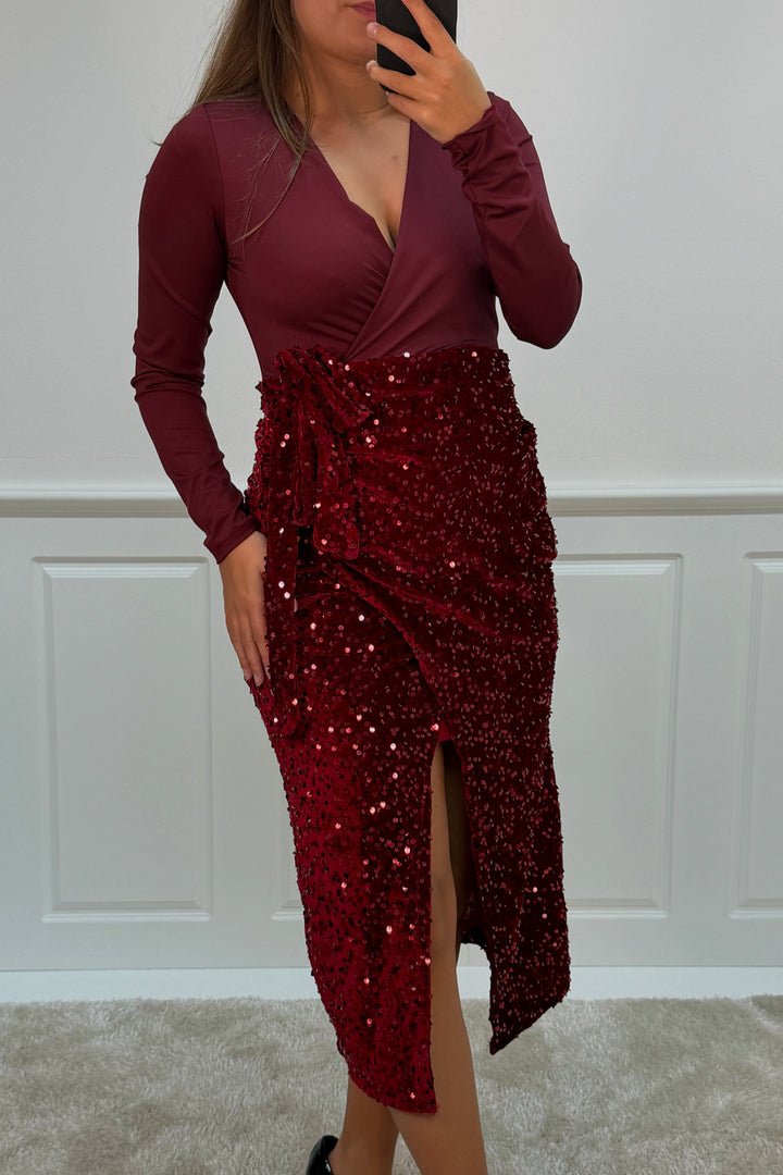 A-bee - Viviana dress - Dark Red Kjoler 