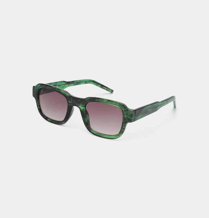 A. Kjærbede - Halo - Green Marble Transparent Solbriller 