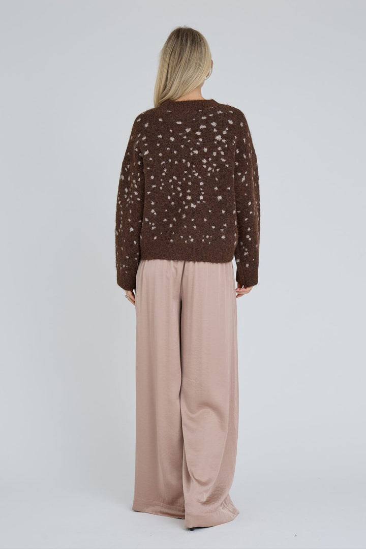 A-View - Deer Knit Pullover AV8343 - 156 - Brown/Sand
