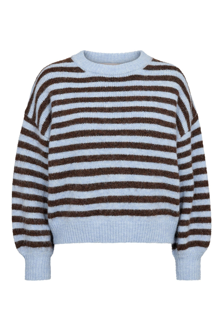 A-View - Else Knit Pullover AV6035 - 150 - Brown/Blue Strikbluser 