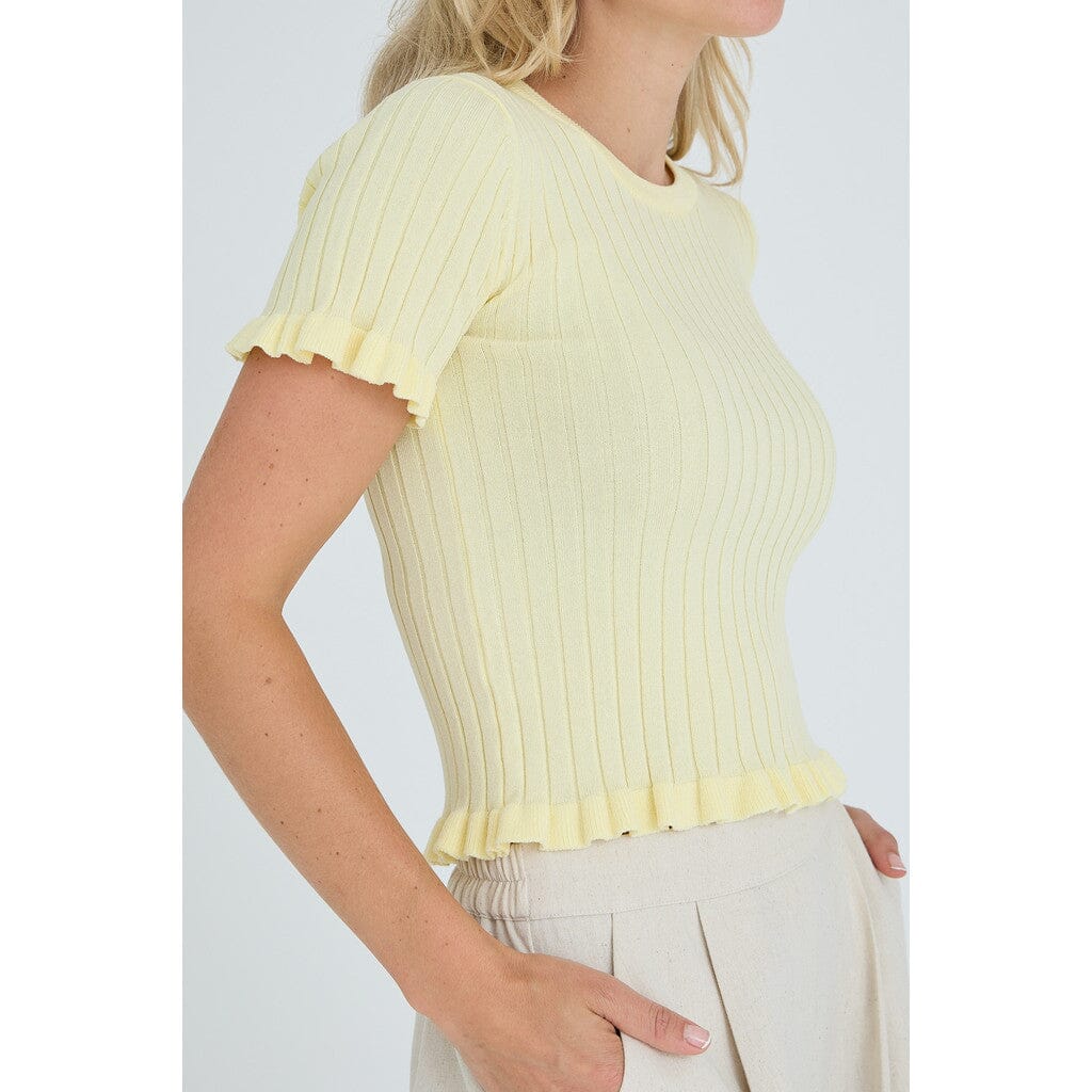 A-View - Fabi Knit Top AV7079 - 069 - Pale Yellow T-shirts 