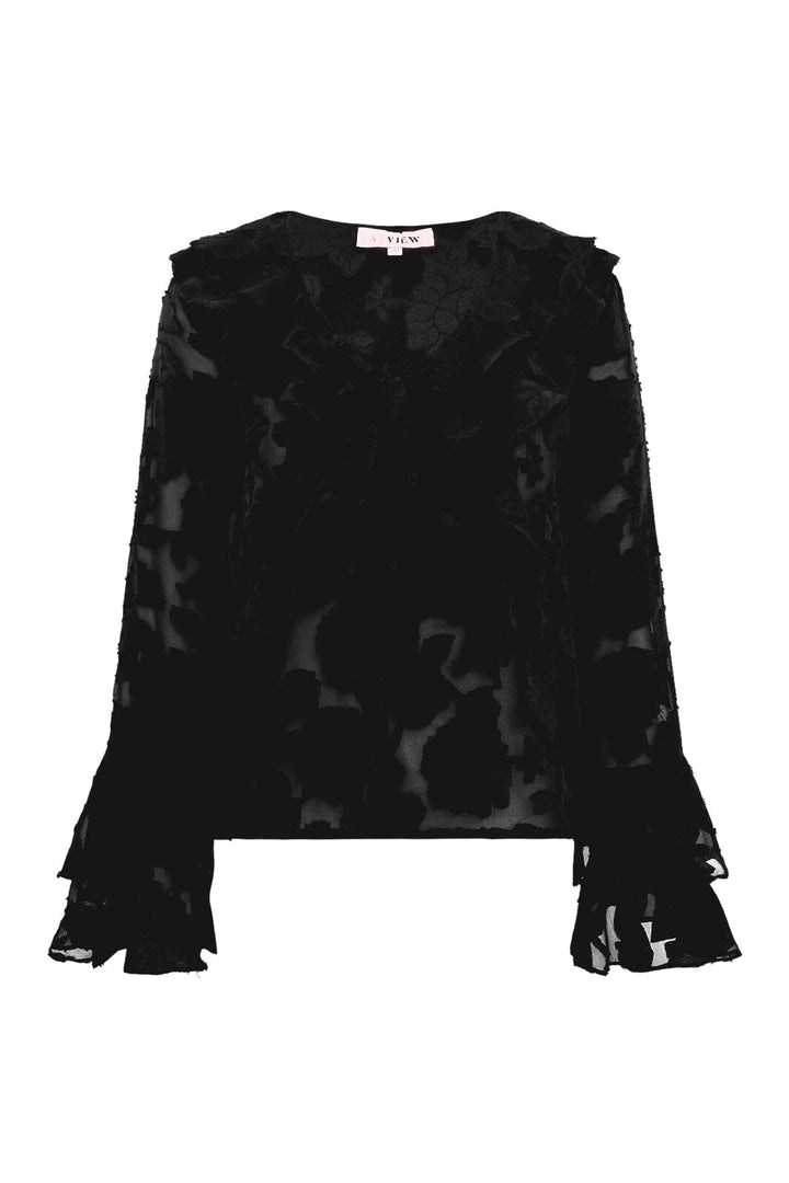 A-View - Floretta Blouse AV6090 - 999 - Black Bluser 