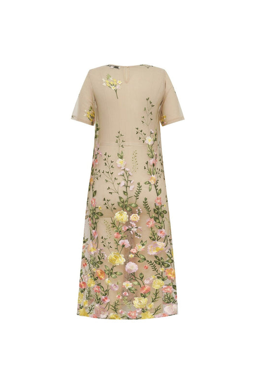 A-View - Fuschia Midi Dress AV7086 - 201 - Sand/Yellow