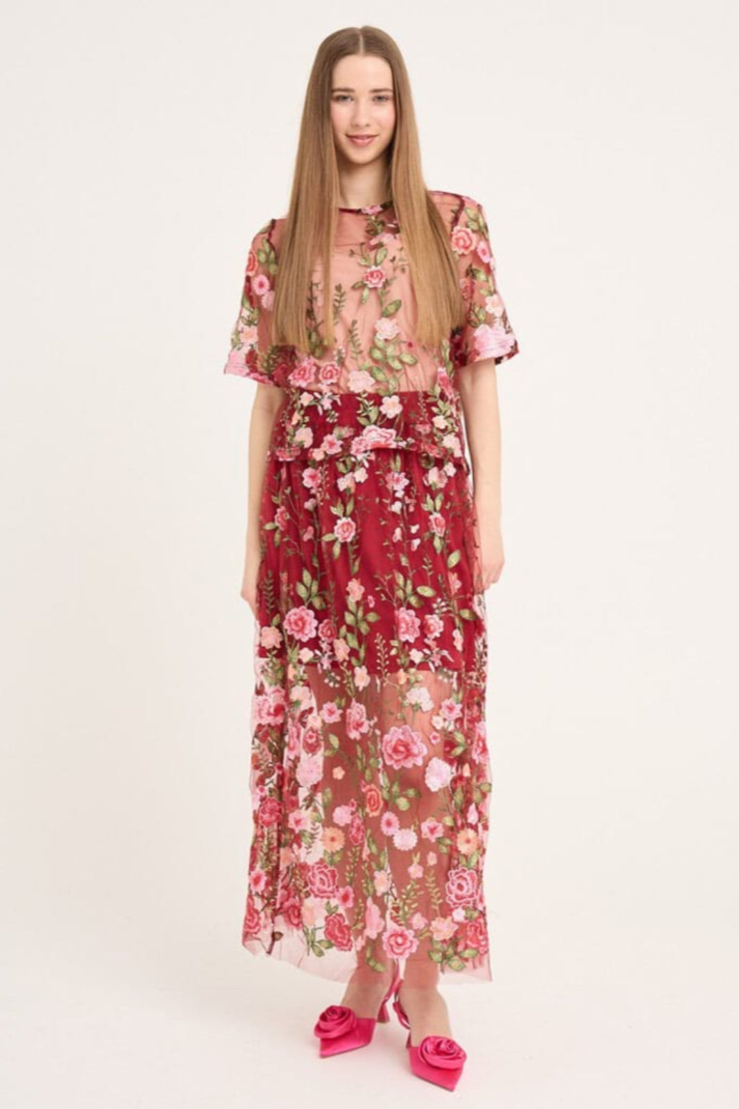 A-View - Fuschia Skirt AV4624 - 373 - Bordeaux/Rose