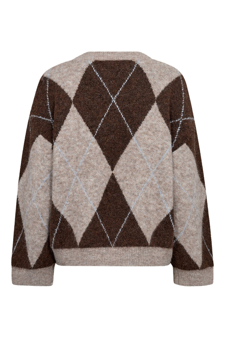 A-View - Harlekin Knit Pullover AV8218 - 194 - Dark Brown Strikbluser 