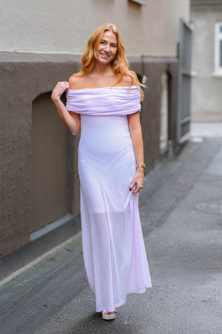 A-View - Kit Off Shoulder Dress AV81900 - 298 - Rose Kjoler 