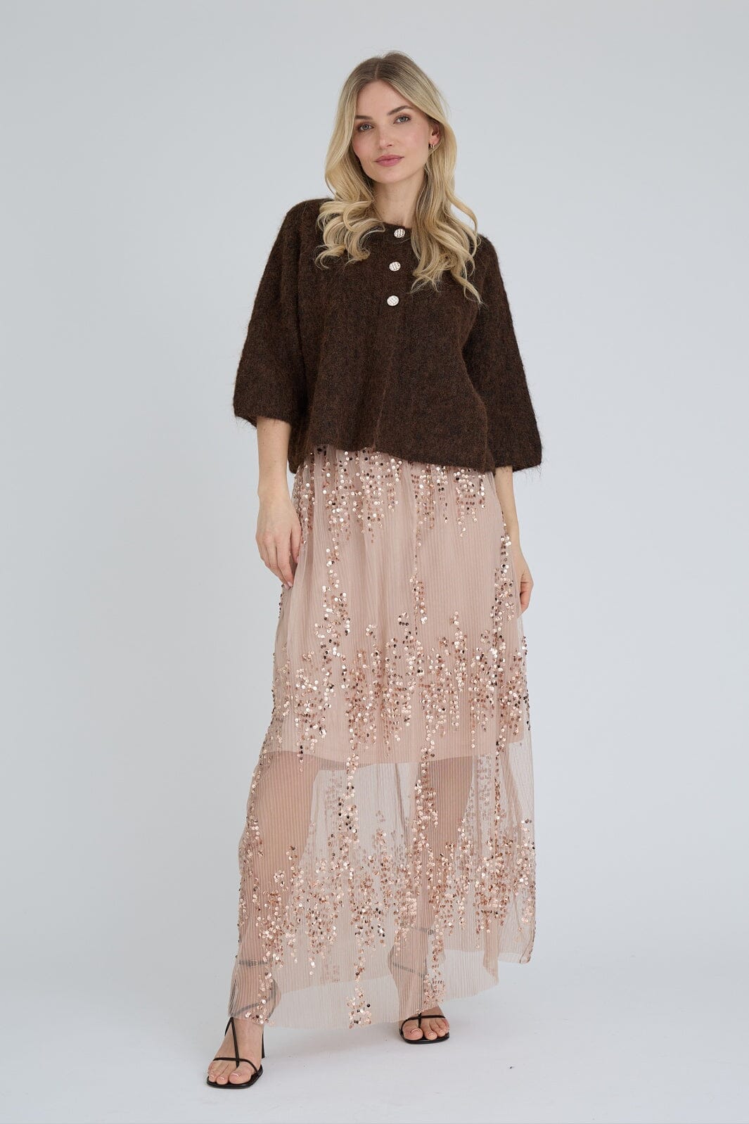 A-View - Olivia Knit Cardigan AV8308 - 194 - Dark Brown