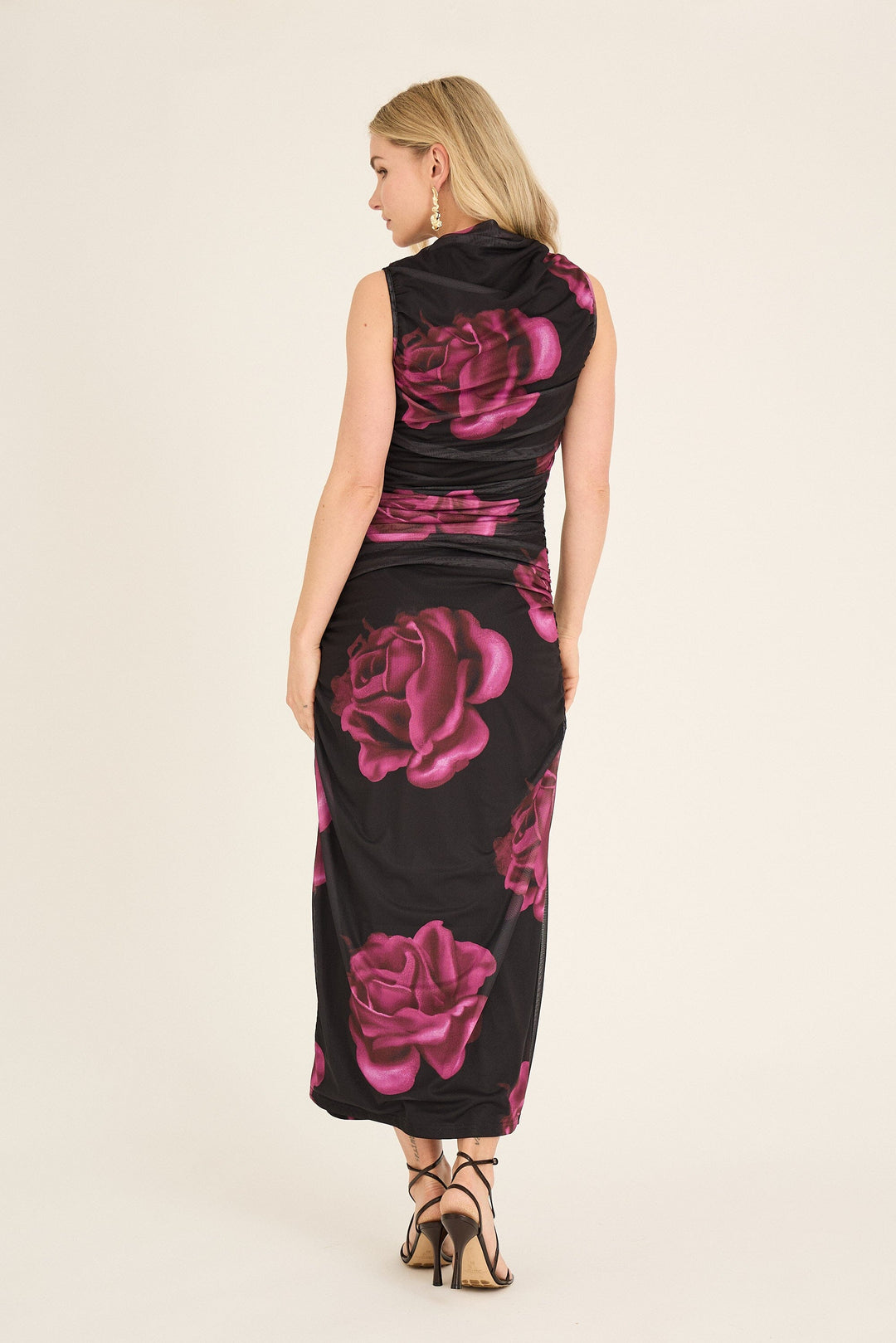A-View - Ophelia Dress AV7017 - 163 - Black/Pink Kjoler 