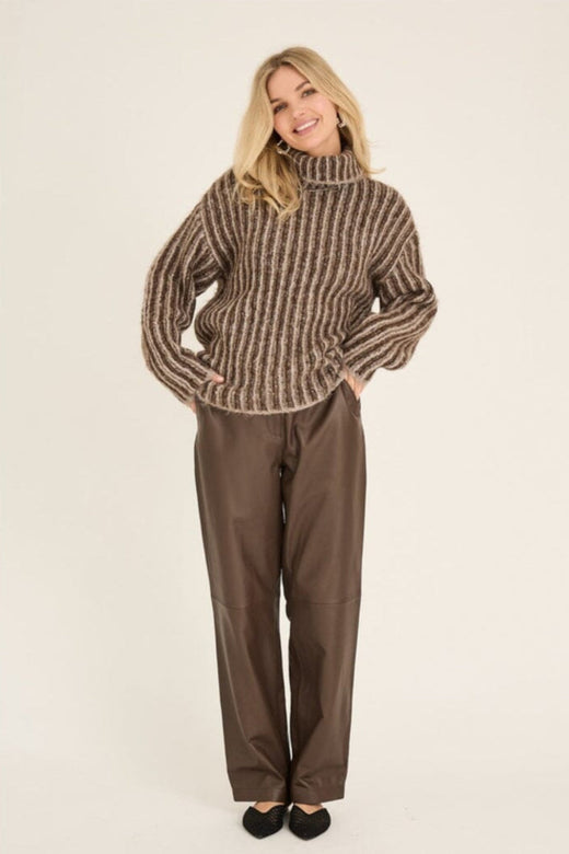 A-View - Orkido Knit Pullover AV6018 - 186 - Sand/Brown