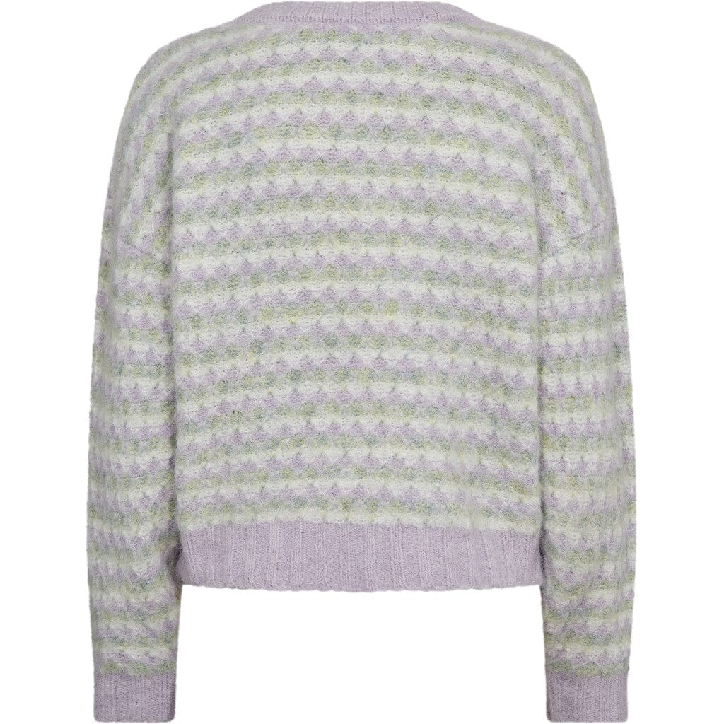 A-View - Sassi Knit Pullover AV7072 - 180 - Green/Purple Strikbluser 