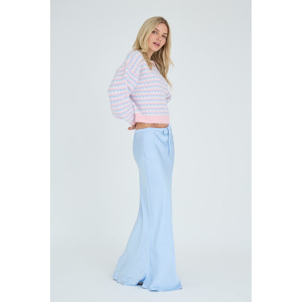 A-View - Sassi Knit Pullover AV7072 - 260 - Rose/Blue Strikbluser 