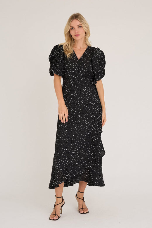 A-View - Sinda Dot Dress AV8152 - 067 - Black/White Kjoler 